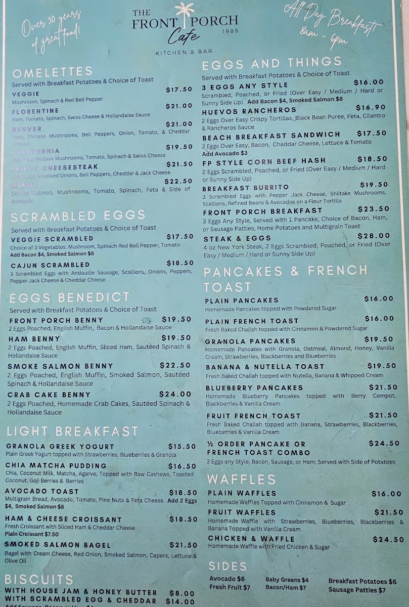 Front Porch Cafe Menu - Image 2